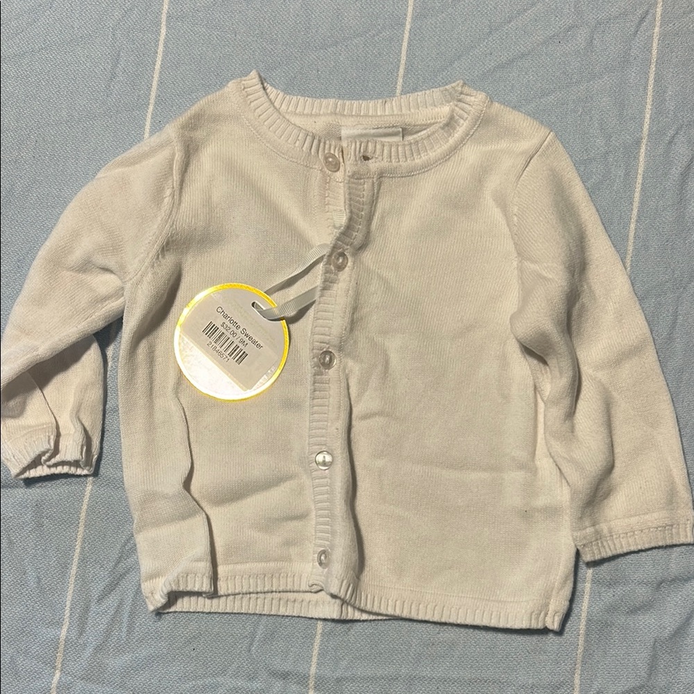 Petit Ami White Button Down cardigan